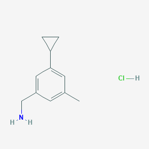 molecular formula C11H16ClN B2361357 (3-Cyclopropyl-5-methylphenyl)methanamine;hydrochloride CAS No. 2445785-40-8