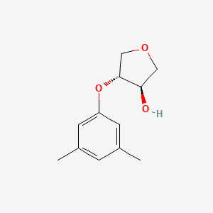 molecular formula C12H16O3 B2361378 (3R,4R)-4-(3,5-dimethylphenoxy)oxolan-3-ol CAS No. 2017938-47-3; 2278359-11-6