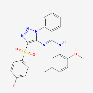 molecular formula C23H18FN5O3S B2361383 3-(4-氟苯基)磺酰基-N-(2-甲氧基-5-甲基苯基)三唑并[1,5-a]喹唑林-5-胺 CAS No. 866811-61-2