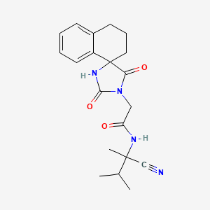 molecular formula C20H24N4O3 B2361437 N-(2-cyano-3-methylbutan-2-yl)-2-(2',5'-dioxospiro[2,3-dihydro-1H-naphthalene-4,4'-imidazolidine]-1'-yl)acetamide CAS No. 923781-64-0