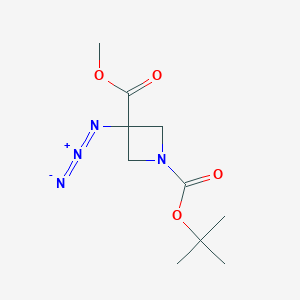 molecular formula C10H16N4O4 B2361443 1-O-Tert-Butyl-3-O-Methyl-3-Azidoazetidin-1,3-dicarboxylat CAS No. 2243505-58-8