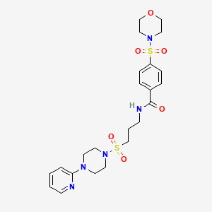 molecular formula C23H31N5O6S2 B2361466 4-(吗啉磺酰基)-N-(3-((4-(吡啶-2-基)哌嗪-1-基)磺酰基)丙基)苯甲酰胺 CAS No. 1021259-06-2