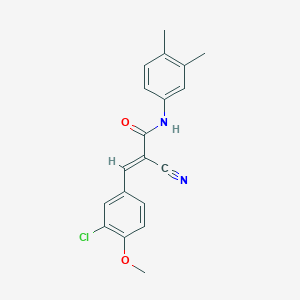 molecular formula C19H17ClN2O2 B2361468 (E)-3-(3-chloro-4-methoxyphenyl)-2-cyano-N-(3,4-dimethylphenyl)prop-2-enamide CAS No. 647036-44-0