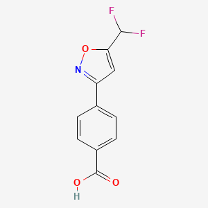 molecular formula C11H7F2NO3 B2361474 4-[5-(Difluoromethyl)-1,2-oxazol-3-yl]benzoic acid CAS No. 2248411-68-7