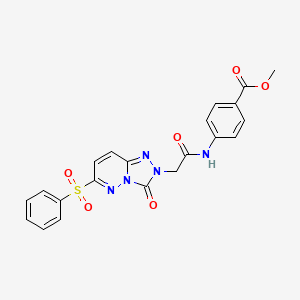 molecular formula C21H17N5O6S B2361475 Methyl-4-{2-[6-(Benzolsulfonyl)-3-oxo-2H,3H-[1,2,4]triazolo[4,3-b]pyridazin-2-yl]acetamido}benzoat CAS No. 1189911-06-5