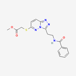 Methyl 2-((3-(2-benzamidoethyl)-[1,2,4]triazolo[4,3-b]pyridazin-6-yl)thio)acetate