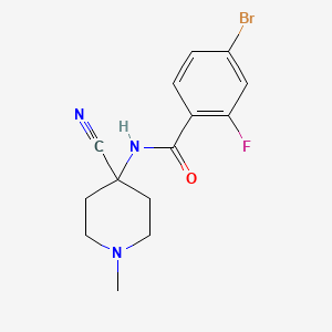 molecular formula C14H15BrFN3O B2361478 4-溴-N-(4-氰基-1-甲基哌啶-4-基)-2-氟苯甲酰胺 CAS No. 1280834-13-0