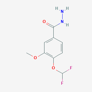 molecular formula C9H10F2N2O3 B2361482 4-(二氟甲氧基)-3-甲氧基苯甲酰肼 CAS No. 446267-81-8