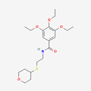 3,4,5-triethoxy-N-(2-((tetrahydro-2H-pyran-4-yl)thio)ethyl)benzamide