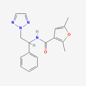 2,5-dimethyl-N-(1-phenyl-2-(2H-1,2,3-triazol-2-yl)ethyl)furan-3-carboxamide