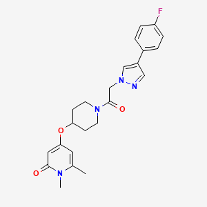 4-((1-(2-(4-(4-fluorophenyl)-1H-pyrazol-1-yl)acetyl)piperidin-4-yl)oxy)-1,6-dimethylpyridin-2(1H)-one