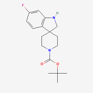 molecular formula C17H23FN2O2 B2361511 tert-Butyl 6-fluorospiro[indoline-3,4'-piperidine]-1'-carboxylate CAS No. 858351-40-3