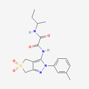 molecular formula C18H22N4O4S B2361543 N1-(sec-butyl)-N2-(5,5-dioxido-2-(m-tolyl)-4,6-dihydro-2H-thieno[3,4-c]pyrazol-3-yl)oxalamide CAS No. 899751-05-4