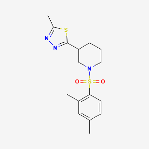 molecular formula C16H21N3O2S2 B2361560 2-(1-((2,4-Dimethylphenyl)sulfonyl)piperidin-3-yl)-5-methyl-1,3,4-thiadiazole CAS No. 1105202-78-5