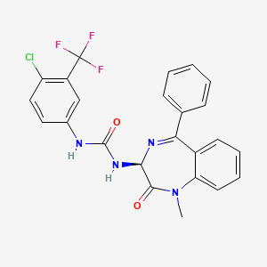 molecular formula C24H18ClF3N4O2 B2361585 1-[4-chloro-3-(trifluoromethyl)phenyl]-3-[(3S)-1-methyl-2-oxo-5-phenyl-2,3-dihydro-1H-1,4-benzodiazepin-3-yl]urea CAS No. 1796920-11-0