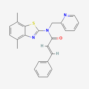 B2361629 N-(4,7-dimethylbenzo[d]thiazol-2-yl)-N-(pyridin-2-ylmethyl)cinnamamide CAS No. 1006778-63-7