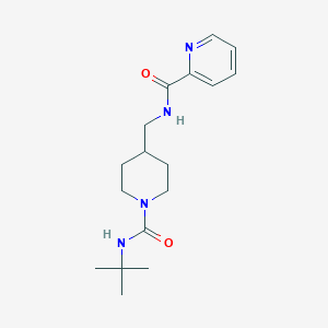 molecular formula C17H26N4O2 B2361641 N-((1-(叔丁基氨基羰基)哌啶-4-基)甲基)吡啶甲酰胺 CAS No. 1235060-08-8