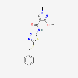 3-methoxy-1-methyl-N-(5-((4-methylbenzyl)thio)-1,3,4-thiadiazol-2-yl)-1H-pyrazole-4-carboxamide