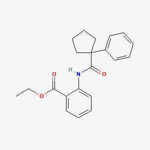 molecular formula C21H23NO3 B2361650 Ethyl 2-((phenylcyclopentyl)carbonylamino)benzoate CAS No. 1024244-53-8