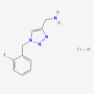molecular formula C10H12ClFN4 B2361723 [1-[(2-Fluorophenyl)methyl]triazol-4-yl]methanamine;hydrochloride CAS No. 2309554-70-7