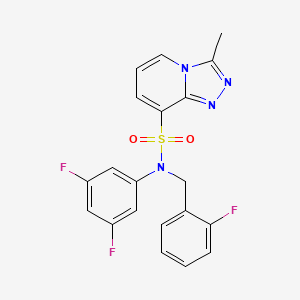 molecular formula C20H15F3N4O2S B2361726 N-(3,5-二氟苯基)-N-(2-氟苄基)-3-甲基[1,2,4]三唑并[4,3-a]吡啶-8-磺酰胺 CAS No. 1251547-42-8