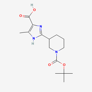 molecular formula C15H23N3O4 B2361738 2-(1-(tert-Butoxycarbonyl)piperidin-3-yl)-4-methyl-1H-imidazole-5-carboxylic acid CAS No. 2174002-25-4