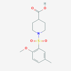 molecular formula C14H19NO5S B2361746 1-(2-Methoxy-5-methylphenyl)sulfonylpiperidine-4-carboxylic acid CAS No. 717891-59-3