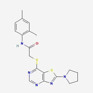 N-(2,4-dimethylphenyl)-2-((2-(pyrrolidin-1-yl)thiazolo[4,5-d]pyrimidin-7-yl)thio)acetamide