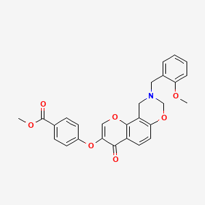 molecular formula C27H23NO7 B2361759 Methyl 4-((9-(2-methoxybenzyl)-4-oxo-4,8,9,10-tetrahydrochromeno[8,7-e][1,3]oxazin-3-yl)oxy)benzoate CAS No. 951936-63-3