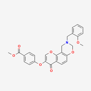 molecular formula C27H23NO7 B2361759 4-((9-(2-甲氧基苄基)-4-氧代-4,8,9,10-四氢色满并[8,7-e][1,3]恶嗪-3-基)氧基)苯甲酸甲酯 CAS No. 951936-63-3