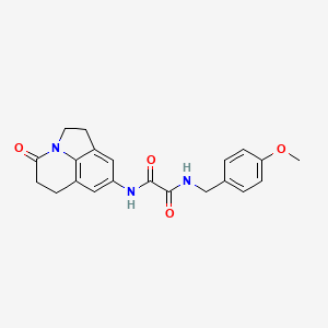 molecular formula C21H21N3O4 B2361764 N1-(4-methoxybenzyl)-N2-(4-oxo-2,4,5,6-tetrahydro-1H-pyrrolo[3,2,1-ij]quinolin-8-yl)oxalamide CAS No. 898435-55-7