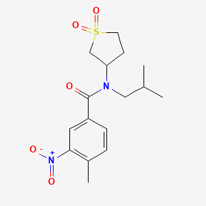 molecular formula C16H22N2O5S B2361766 N-(1,1-dioxidotetrahydrothiophen-3-yl)-N-isobutyl-4-methyl-3-nitrobenzamide CAS No. 874788-38-2