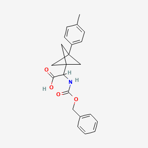 molecular formula C22H23NO4 B2361775 2-[3-(4-Methylphenyl)-1-bicyclo[1.1.1]pentanyl]-2-(phenylmethoxycarbonylamino)acetic acid CAS No. 2287268-43-1