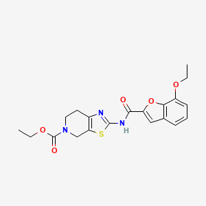 molecular formula C20H21N3O5S B2361776 ethyl 2-(7-ethoxybenzofuran-2-carboxamido)-6,7-dihydrothiazolo[5,4-c]pyridine-5(4H)-carboxylate CAS No. 922052-80-0