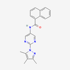 molecular formula C21H19N5O B2361777 N-(2-(3,4,5-trimethyl-1H-pyrazol-1-yl)pyrimidin-5-yl)-1-naphthamide CAS No. 1421457-25-1