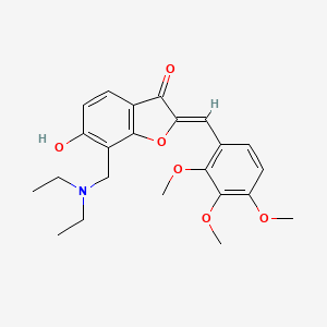 molecular formula C23H27NO6 B2361779 (Z)-7-((二乙氨基)甲基)-6-羟基-2-(2,3,4-三甲氧基苄叉)苯并呋喃-3(2H)-酮 CAS No. 859660-73-4