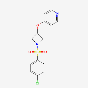 molecular formula C14H13ClN2O3S B2361782 4-[1-(4-Chlorophenyl)sulfonylazetidin-3-yl]oxypyridine CAS No. 2380166-87-8