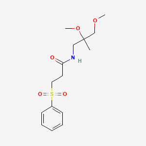 3-(benzenesulfonyl)-N-(2,3-dimethoxy-2-methylpropyl)propanamide