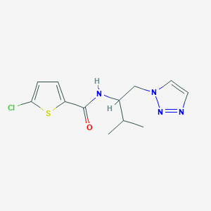 molecular formula C12H15ClN4OS B2361805 5-chloro-N-(3-methyl-1-(1H-1,2,3-triazol-1-yl)butan-2-yl)thiophene-2-carboxamide CAS No. 2034334-25-1