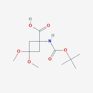 3,3-Dimethoxy-1-[(2-methylpropan-2-yl)oxycarbonylamino]cyclobutane-1-carboxylic acid