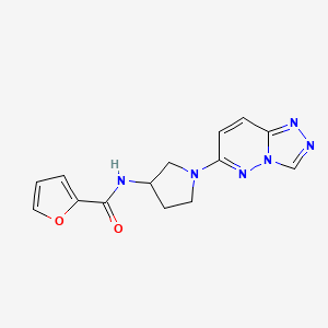 molecular formula C14H14N6O2 B2361812 N-(1-([1,2,4]トリアゾロ[4,3-b]ピリダジン-6-イル)ピロリジン-3-イル)フラン-2-カルボキサミド CAS No. 2034336-64-4