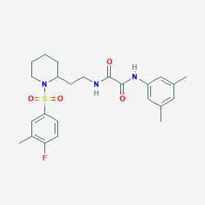 N1-(3,5-dimethylphenyl)-N2-(2-(1-((4-fluoro-3-methylphenyl)sulfonyl)piperidin-2-yl)ethyl)oxalamide