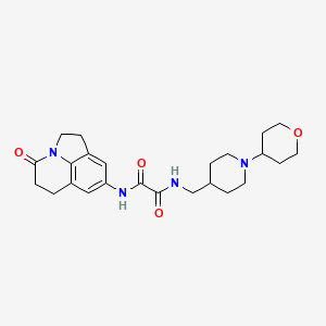 N1-(4-oxo-2,4,5,6-tetrahydro-1H-pyrrolo[3,2,1-ij]quinolin-8-yl)-N2-((1-(tetrahydro-2H-pyran-4-yl)piperidin-4-yl)methyl)oxalamide