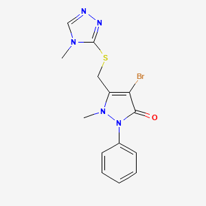 4-Bromo-1-methyl-5-[(4-methyl-1,2,4-triazol-3-yl)sulfanylmethyl]-2-phenylpyrazol-3-one