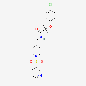 molecular formula C21H26ClN3O4S B2361819 2-(4-chlorophenoxy)-2-methyl-N-((1-(pyridin-3-ylsulfonyl)piperidin-4-yl)methyl)propanamide CAS No. 1428352-03-7