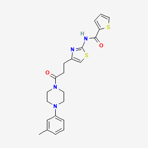 N-(4-(3-oxo-3-(4-(m-tolyl)piperazin-1-yl)propyl)thiazol-2-yl)thiophene-2-carboxamide