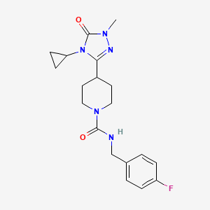 4-(4-Cyclopropyl-1-methyl-5-oxo-1,2,4-triazol-3-yl)-N-[(4-fluorophenyl)methyl]piperidine-1-carboxamide