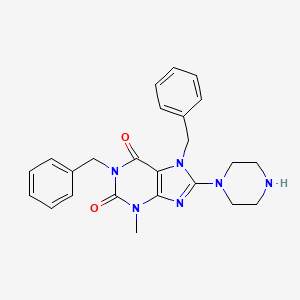 1,7-Dibenzyl-3-methyl-8-piperazin-1-ylpurine-2,6-dione