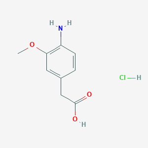 molecular formula C9H12ClNO3 B2361838 2-(4-氨基-3-甲氧苯基)乙酸;盐酸盐 CAS No. 2408959-52-2