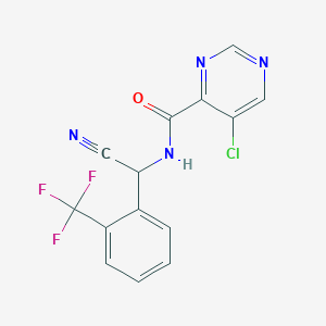 5-Chloro-N-[cyano-[2-(trifluoromethyl)phenyl]methyl]pyrimidine-4-carboxamide